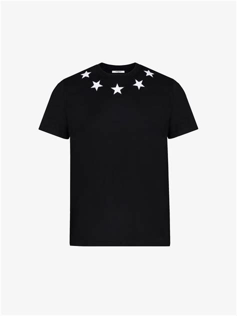 givenchy t shirt white black stars|givenchy distressed t shirt.